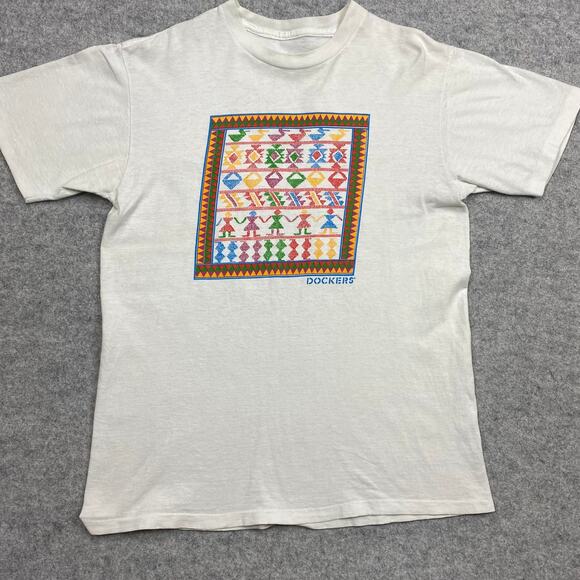 Dockers Vintage shirt man's‎ large single stitch Aztec egyptian tribe Graphic - Picture 2 of 10